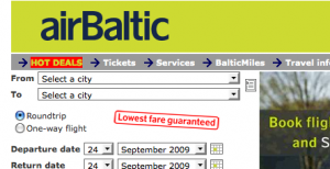 airBaltic was blacklisted by the European Commission for the ticket sales policy on its website.