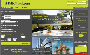 Customers can book hotels in addition to flights on airBaltic's new website airBaltictravel.com that launched last week.