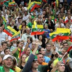 Lithuanian fans cheer their boys on. Photo by Ray Vyšniauskas.