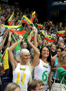 Fans were having a pretty good time at the match. Photo by Ray Vyšniauskas.