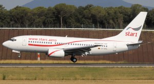 Star1's aircraft landing at Girona, Spain. Photo courtesy of Star1 Airlines.