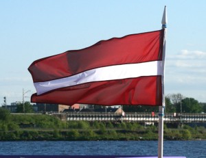 The Latvian flag will be flying abroad much less if the Ministry of Foreign Affairs budget cuts go through. Photo by Nathan Greenhalgh.