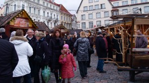 Sunday's opening of Tallinn's traditional Christmas market drew hundreds to Town Hall Square. Photo by Kai Joost.