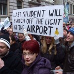 The student protest was the third mass demonstration in two days against the Latvian government's proposed 2010 budget, which includes numerous austerity measures. Photo used courtesy of Baltic Features.