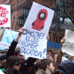 Students at Tuesday's Saeima protest. Photo used courtesy of Baltic Features.