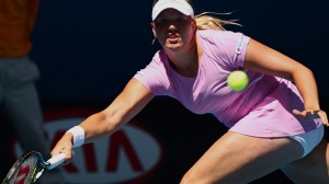 Kaia Kanepi made quick work of Jung-Yan Chan after the rain delay. Photo by William West/AFP/Getty Images