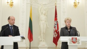 Prime Minister Andrius Kubilius (left) and President Dalia Grybauskaitė outlined the government's 2010 agenda but were light on specific details.