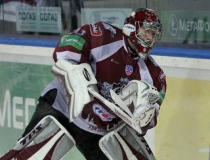 Edgars Masaļskis again recieves mention, following a dry night in goal. Photo used courtesy of Dinamo Riga.