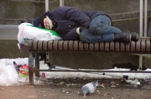 The homeless are becoming an increasing common sight in Tallinn, Estonia's capital city.
