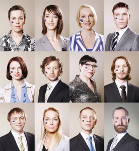 The cast of "Ühtne Eesti" looking political.