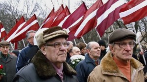 Latvian Legionnaire veterans parade in Riga on March 16, 2009. While the event has been peaceful in recent year's, the commemoration of the collaboration with Nazi Germany stokes ethnic tension in the small Baltic state.