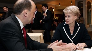 Its unclear whether the endorsement of President Dalia Grybauskaitė (right) will help the slumping poll numbers of Prime Minister Andrius Kubilius (right).